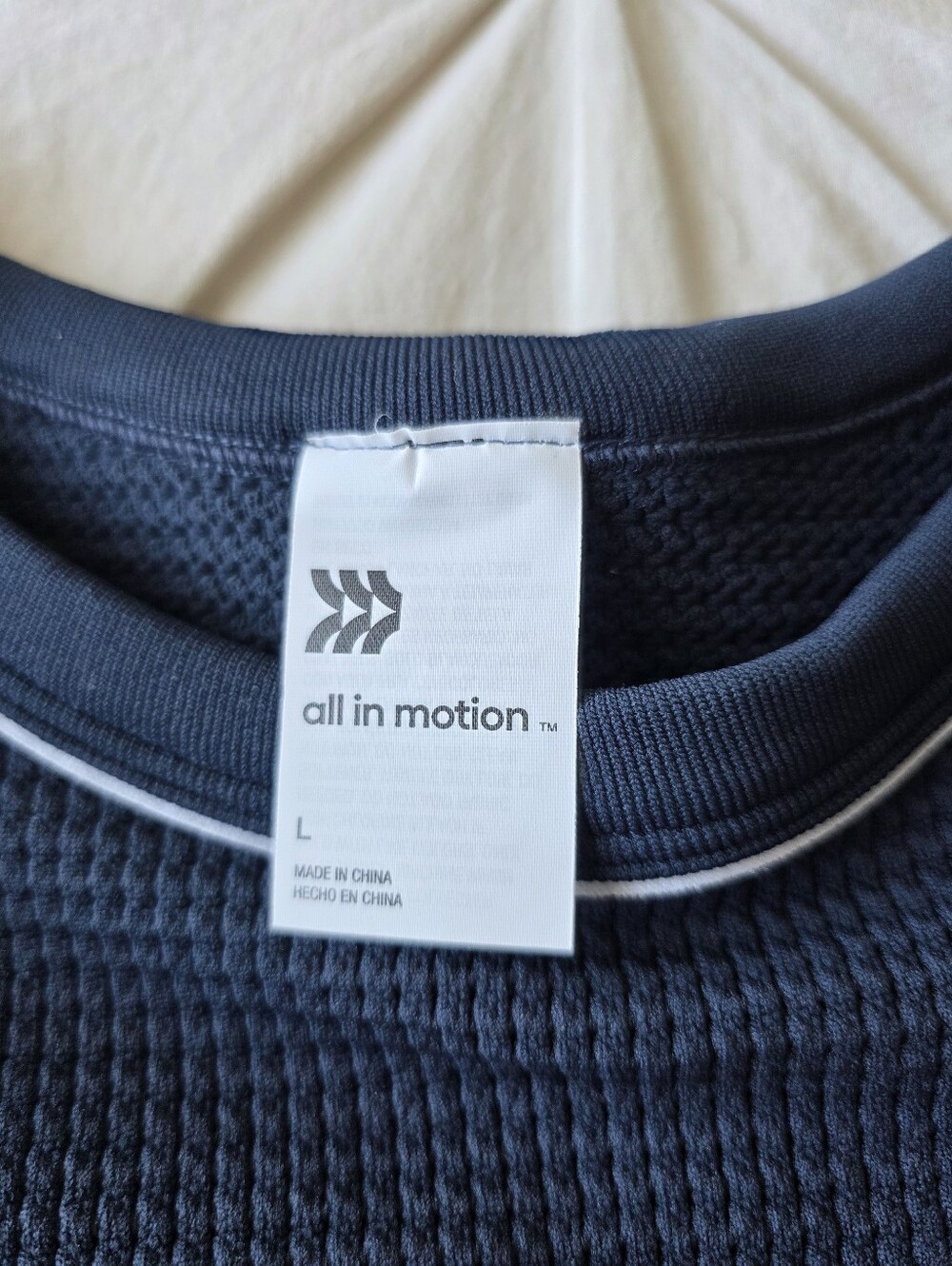 All in Motion Navy Blue Waffle Knit Cropped Tank Top - Picture 3 of 5